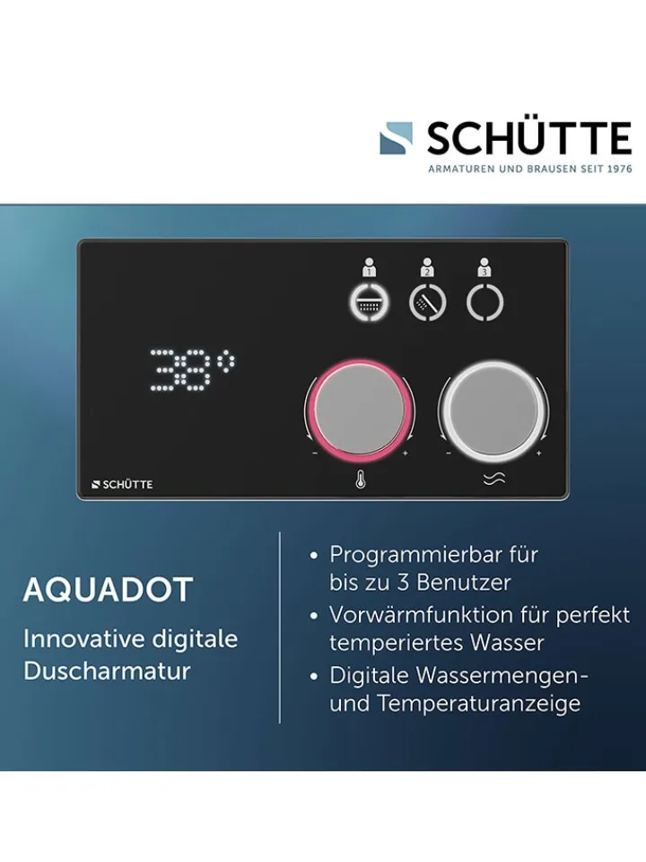 Schütte Badarmaturen<Digitales Duschsystem ''Aquadot'' in Schwarz/ Chrom
