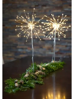 STAR Trading Lichterketten & Deko-Leuchten<3D-LED-Standstern "Firework" in Silber - (H)50 cm