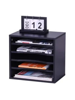 relaxdays Büro- & Schulbedarf<Dokumentenablage in Schwarz - (B)35,5 x (H)33 x (T)25 cm