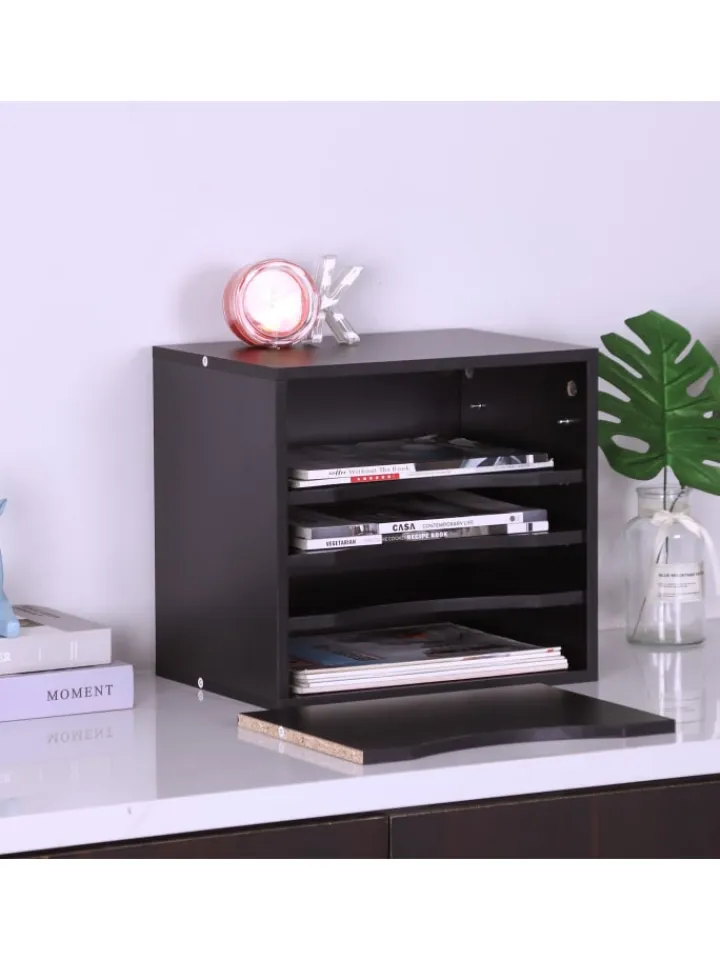 relaxdays Büro- & Schulbedarf<Dokumentenablage in Schwarz - (B)35,5 x (H)33 x (T)25 cm