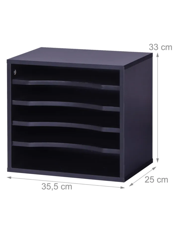 relaxdays Büro- & Schulbedarf<Dokumentenablage in Schwarz - (B)35,5 x (H)33 x (T)25 cm