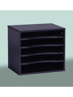 relaxdays Büro- & Schulbedarf<Dokumentenablage in Schwarz - (B)35,5 x (H)33 x (T)25 cm