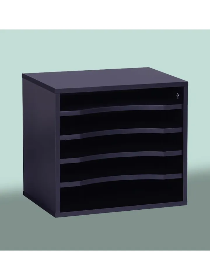 relaxdays Büro- & Schulbedarf<Dokumentenablage in Schwarz - (B)35,5 x (H)33 x (T)25 cm