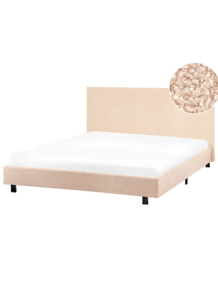 Beliani Betten & Matratzen<Doppelbett ALBI in Beige/Schwarz - (W) 155 x (H) 94 x (L) 211 cm