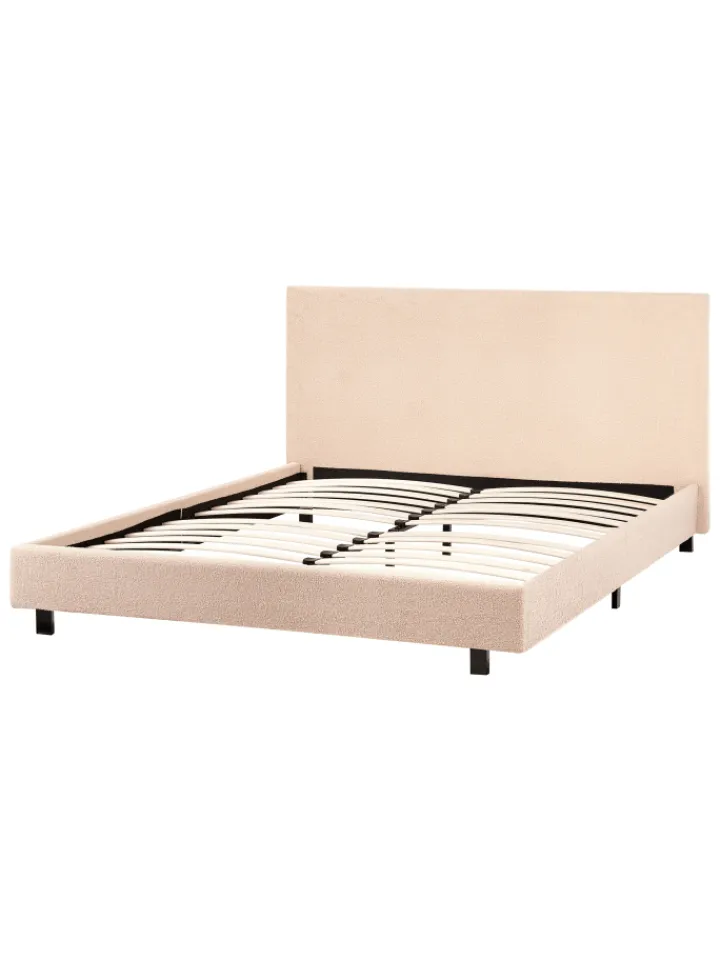Beliani Betten & Matratzen<Doppelbett ALBI in Beige/Schwarz - (W) 155 x (H) 94 x (L) 211 cm