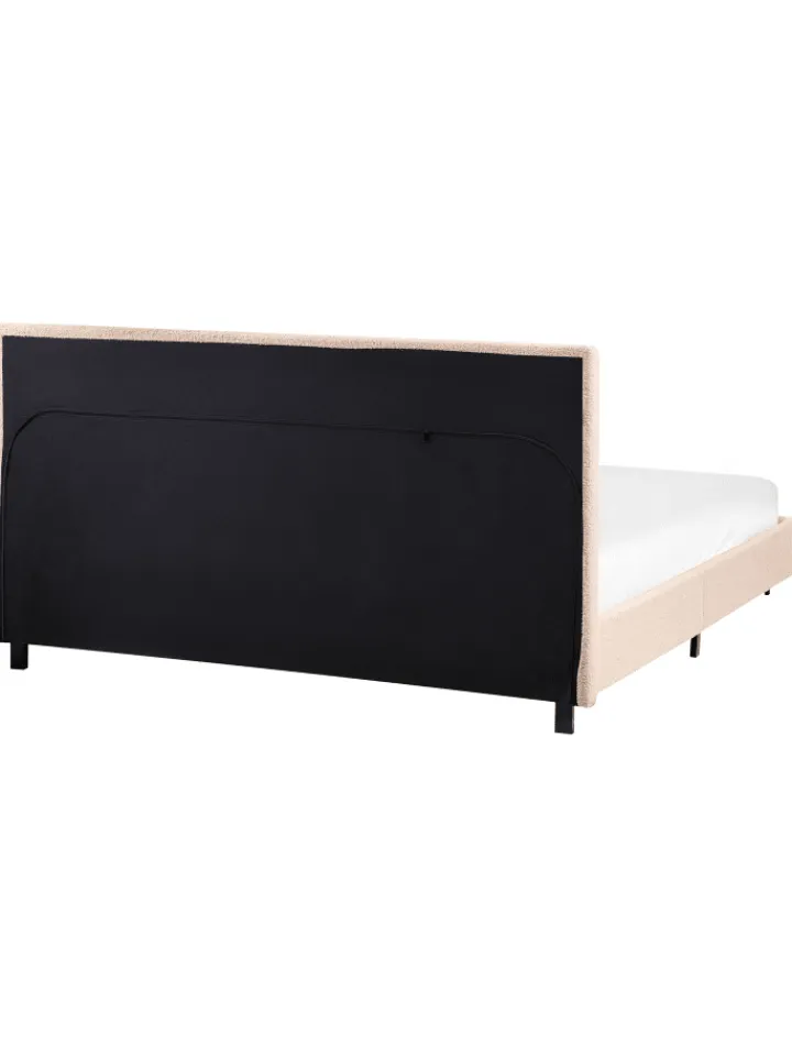 Beliani Betten & Matratzen<Doppelbett ALBI in Beige/Schwarz - (W) 155 x (H) 94 x (L) 211 cm