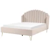 Beliani Betten & Matratzen<Doppelbett AMBILLOU in Beige/Gold - (W) 157 x (H) 126 x (L) 214 cm