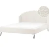 Beliani Betten & Matratzen<Doppelbett AMBILLOU in Weiß/Schwarz - (W) 197 x (H) 126 x (L) 214 cm