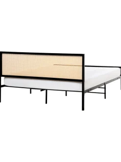 Beliani Betten & Matratzen<Doppelbett AVANTON in Schwarz/Braun - (W) 165 x (H) 90 x (L) 208 cm