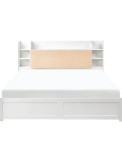 Beliani Betten & Matratzen<Doppelbett BIZOU in Weiß/Beige - (W) 188 x (H) 110 x (L) 227 cm