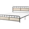 Beliani Betten & Matratzen<Doppelbett BREUILLET in Schwarz/Beige - (W) 165 x (H) 95 x (L) 207 cm