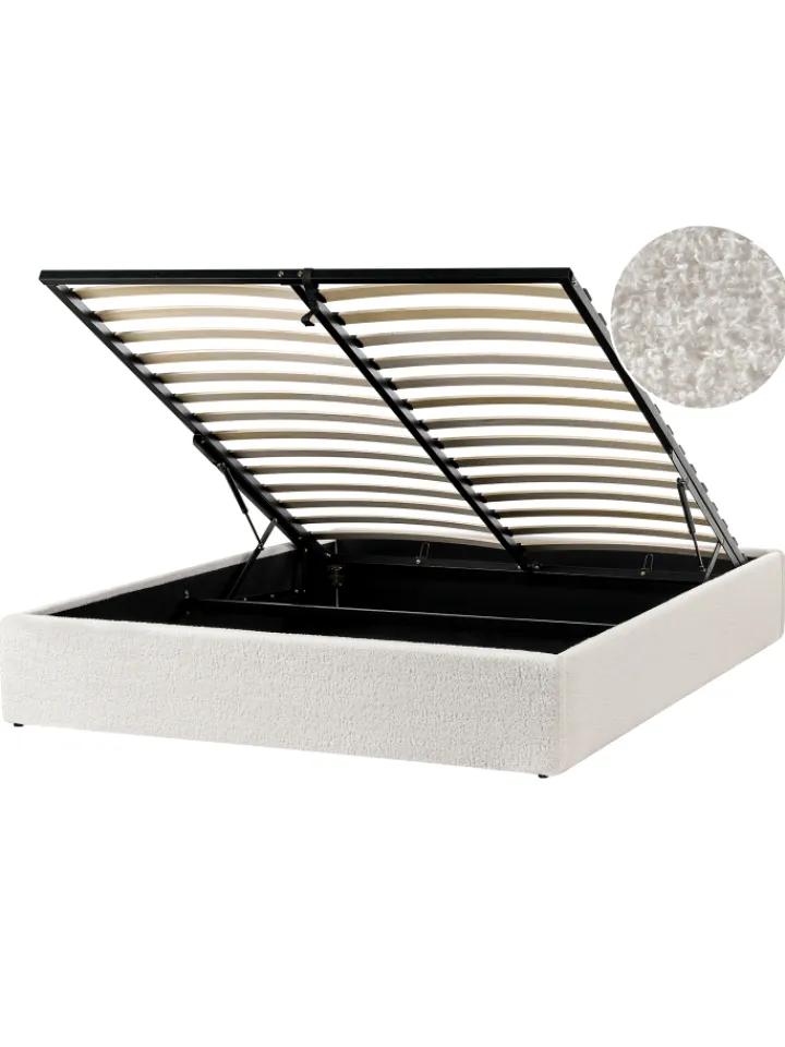 Beliani Betten & Matratzen<Doppelbett DINAN in Weiß - (W) 167 x (H) 31 x (L) 214 cm