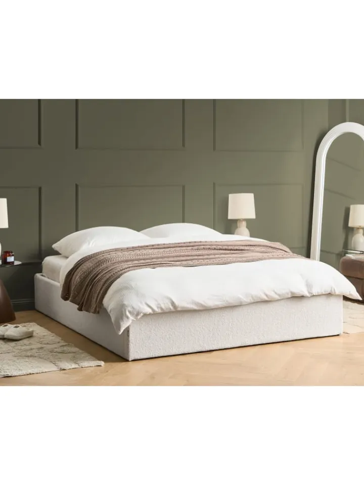 Beliani Betten & Matratzen<Doppelbett DINAN in Weiß - (W) 167 x (H) 31 x (L) 214 cm
