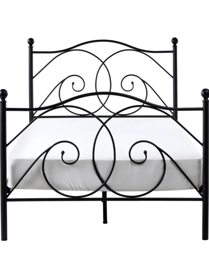 Beliani Betten & Matratzen<Doppelbett DINARD in Schwarz - (W) 127 x (H) 118 x (L) 208 cm