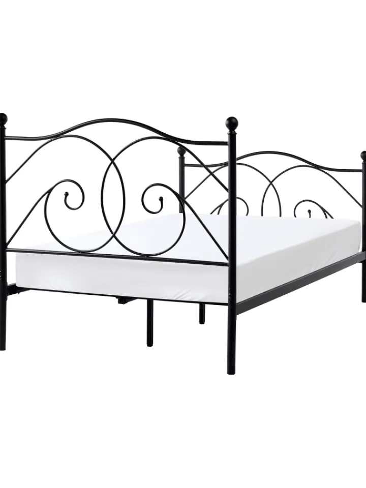 Beliani Betten & Matratzen<Doppelbett DINARD in Schwarz - (W) 127 x (H) 118 x (L) 208 cm
