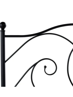 Beliani Betten & Matratzen<Doppelbett DINARD in Schwarz - (W) 127 x (H) 118 x (L) 208 cm