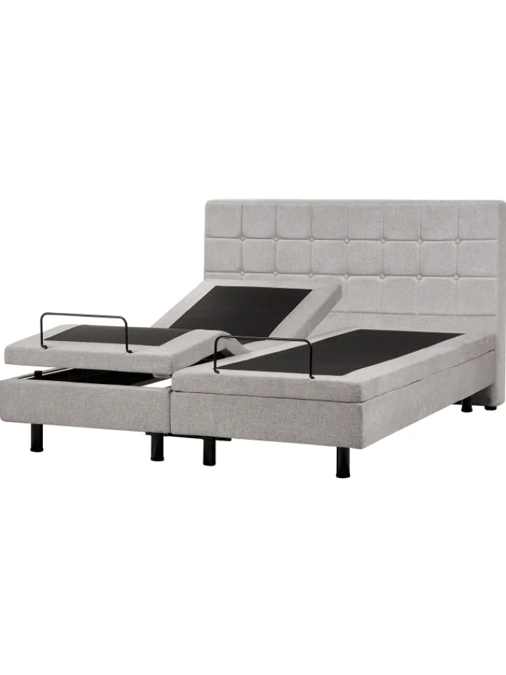 Beliani Betten & Matratzen<Doppelbett DUKE in Grau/Schwarz - (W) 161 x (H) 102 x (L) 216 cm