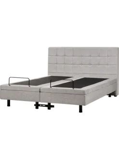Beliani Betten & Matratzen<Doppelbett DUKE in Grau/Schwarz - (W) 161 x (H) 102 x (L) 216 cm