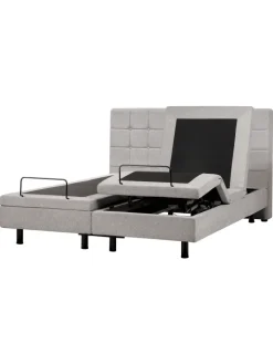 Beliani Betten & Matratzen<Doppelbett DUKE in Grau/Schwarz - (W) 161 x (H) 102 x (L) 216 cm