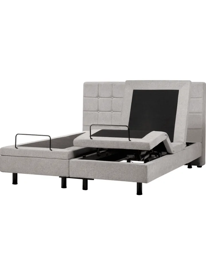 Beliani Betten & Matratzen<Doppelbett DUKE in Grau/Schwarz - (W) 161 x (H) 102 x (L) 216 cm