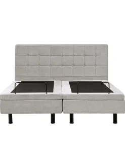 Beliani Betten & Matratzen<Doppelbett DUKE in Grau/Schwarz - (W) 161 x (H) 102 x (L) 216 cm