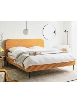 Beliani Betten & Matratzen<Doppelbett FLAYAT in Orange/Schwarz - (W) 193 x (H) 109 x (L) 215 cm
