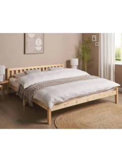 Beliani Betten & Matratzen<Doppelbett FLORAC in Braun - (W) 187 x (H) 70 x (L) 208 cm