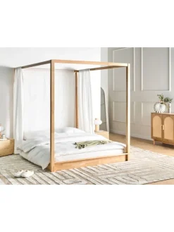 Beliani Betten & Matratzen<Doppelbett HERLIERE in Braun - (W) 172 x (H) 195 x (L) 212 cm