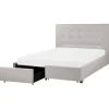 Beliani Betten & Matratzen<Doppelbett LA ROCHELLE in Grau/Schwarz - (W) 153 x (H) 109 x (L) 213 cm