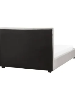 Beliani Betten & Matratzen<Doppelbett LA ROCHELLE in Grau/Schwarz - (W) 153 x (H) 109 x (L) 213 cm