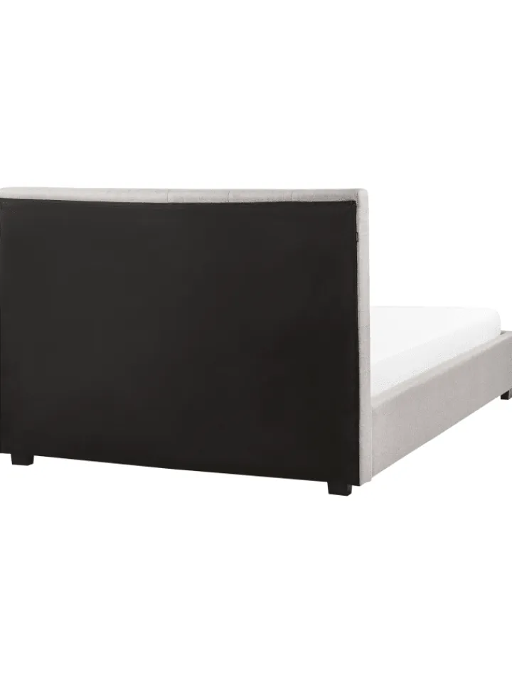 Beliani Betten & Matratzen<Doppelbett LA ROCHELLE in Grau/Schwarz - (W) 153 x (H) 109 x (L) 213 cm