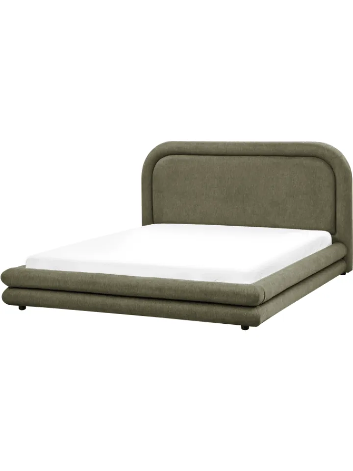 Beliani Betten & Matratzen<Doppelbett LAVARDENS in Grün/Schwarz - (W) 181 x (H) 107 x (L) 222 cm
