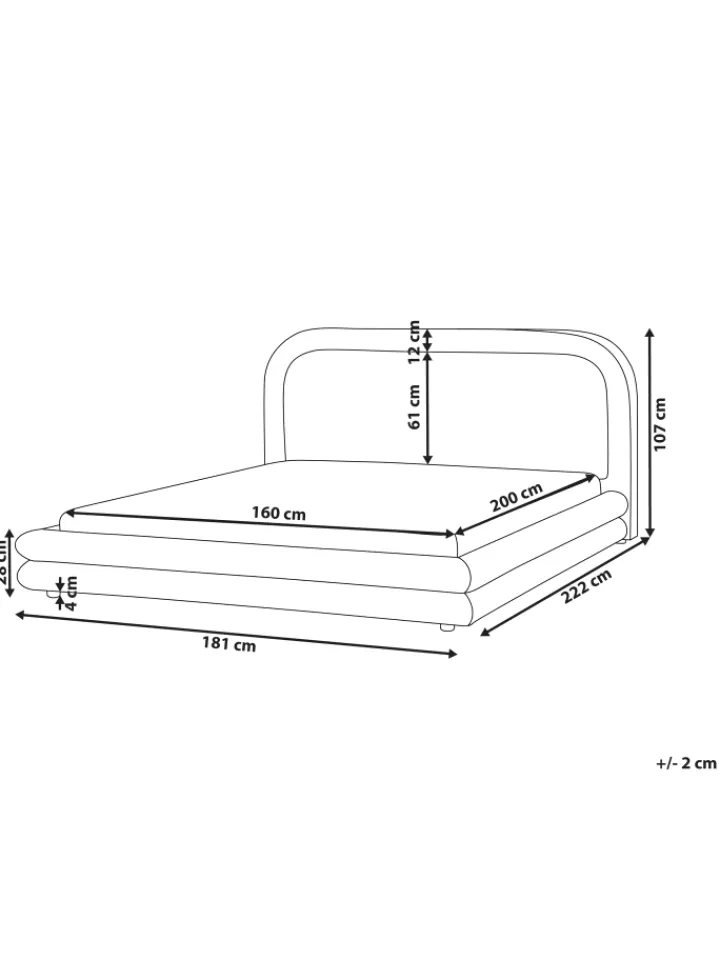 Beliani Betten & Matratzen<Doppelbett LAVARDENS in Grün/Schwarz - (W) 181 x (H) 107 x (L) 222 cm