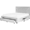 Beliani Betten & Matratzen<Doppelbett LIEVIN in Grau - (W) 165 x (H) 122 x (L) 217 cm