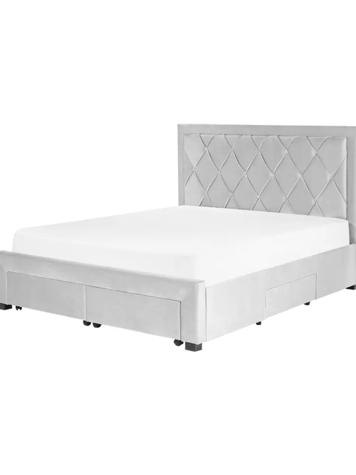 Beliani Betten & Matratzen<Doppelbett LIEVIN in Grau - (W) 165 x (H) 122 x (L) 217 cm