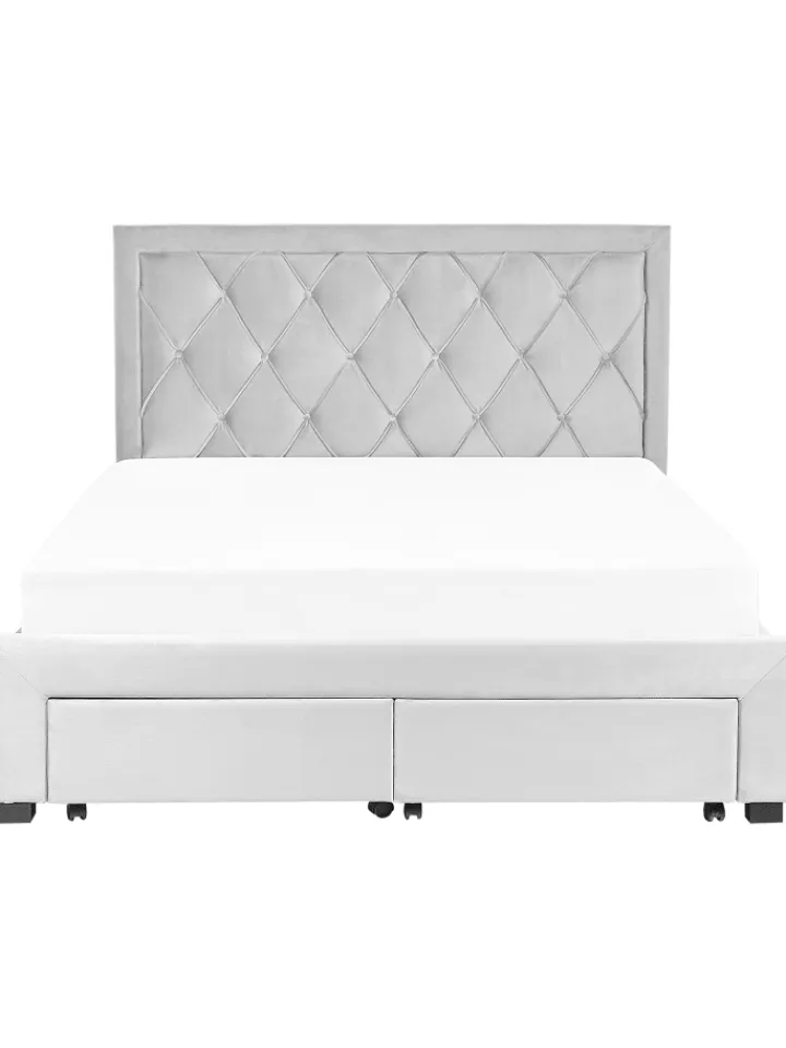 Beliani Betten & Matratzen<Doppelbett LIEVIN in Grau - (W) 165 x (H) 122 x (L) 217 cm