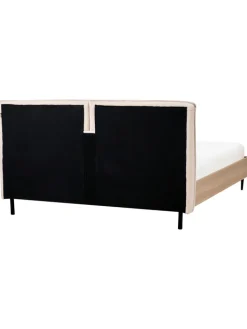 Beliani Betten & Matratzen<Doppelbett LIMANTON in Beige/Schwarz/Braun - (W) 181 x (H) 118 x (L) 215 cm