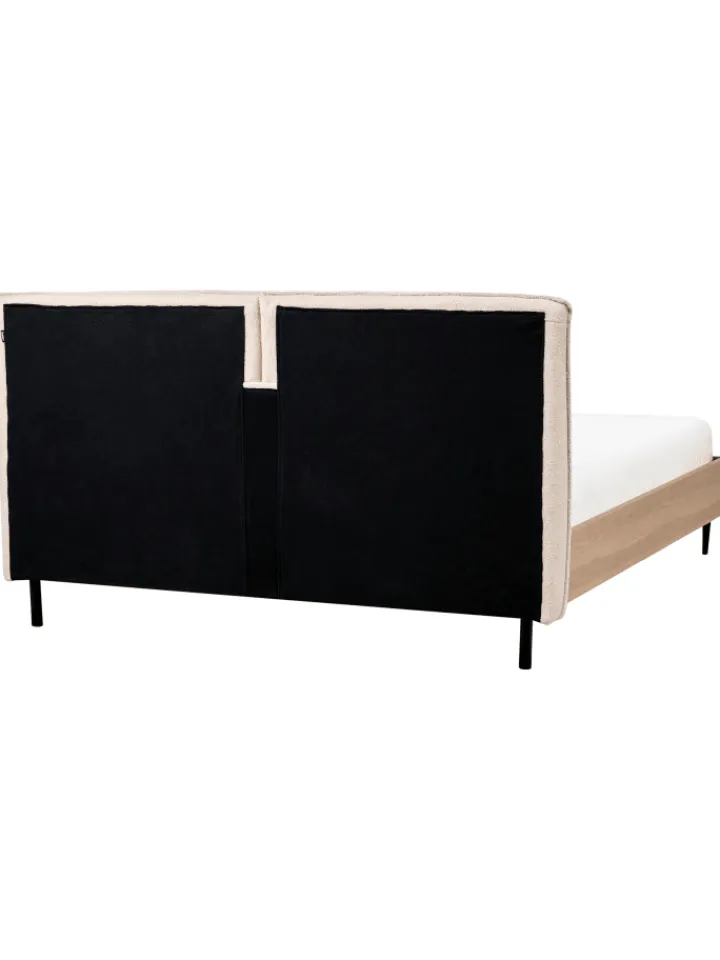 Beliani Betten & Matratzen<Doppelbett LIMANTON in Beige/Schwarz/Braun - (W) 181 x (H) 118 x (L) 215 cm