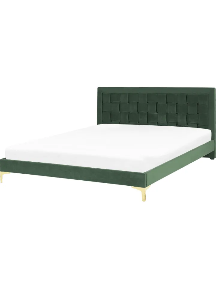 Beliani Betten & Matratzen<Doppelbett LIMOUX in Grün - (W) 167 x (H) 97 x (L) 213 cm