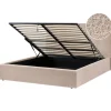Beliani Betten & Matratzen<Doppelbett LORIENT in Beige - (W) 177 x (H) 112 x (L) 216 cm