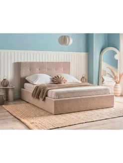 Beliani Betten & Matratzen<Doppelbett LORIENT in Beige - (W) 177 x (H) 112 x (L) 216 cm