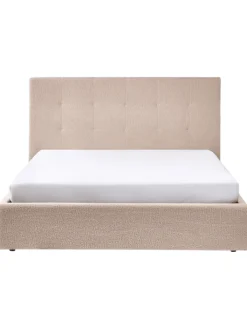 Beliani Betten & Matratzen<Doppelbett LORIENT in Beige - (W) 177 x (H) 112 x (L) 216 cm