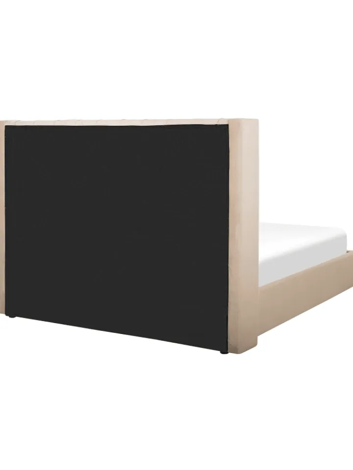 Beliani Betten & Matratzen<Doppelbett LUBBON in Beige/Silber - (W) 210 x (H) 144 x (L) 217 cm