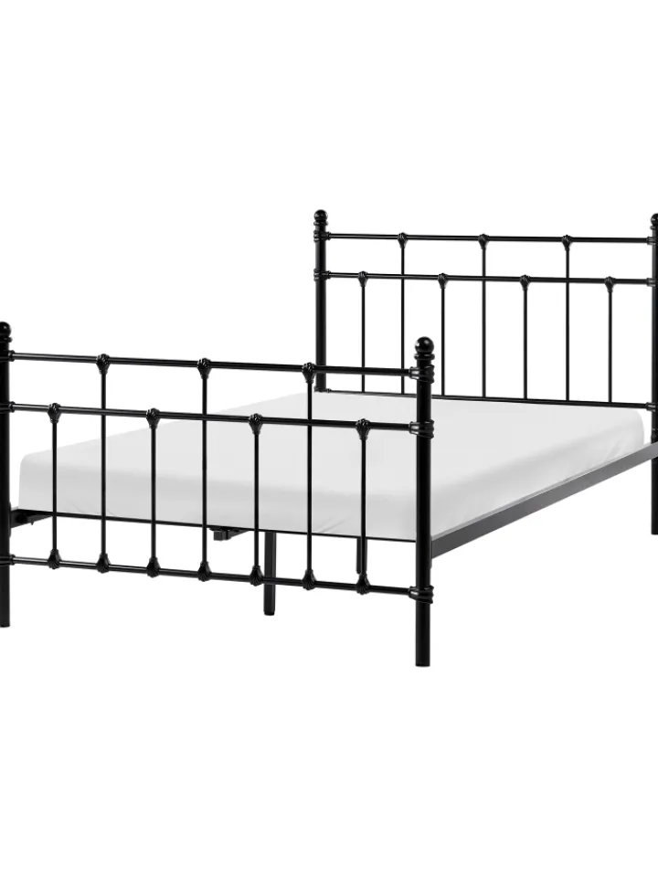 Beliani Betten & Matratzen<Doppelbett LYNX in Schwarz - (W) 121 x (H) 110 x (L) 209 cm
