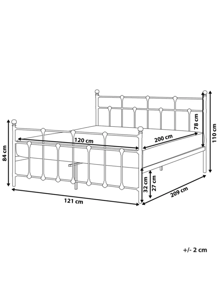 Beliani Betten & Matratzen<Doppelbett LYNX in Schwarz - (W) 121 x (H) 110 x (L) 209 cm
