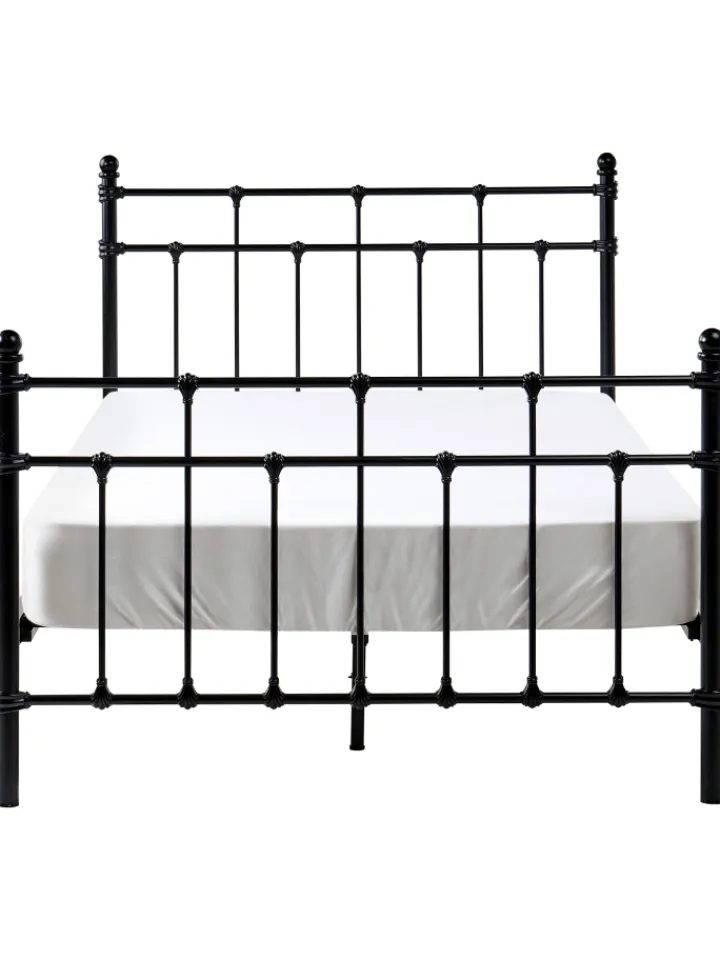 Beliani Betten & Matratzen<Doppelbett LYNX in Schwarz - (W) 121 x (H) 110 x (L) 209 cm