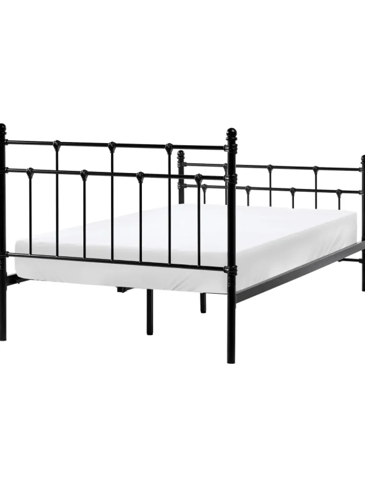 Beliani Betten & Matratzen<Doppelbett LYNX in Schwarz - (W) 121 x (H) 110 x (L) 209 cm