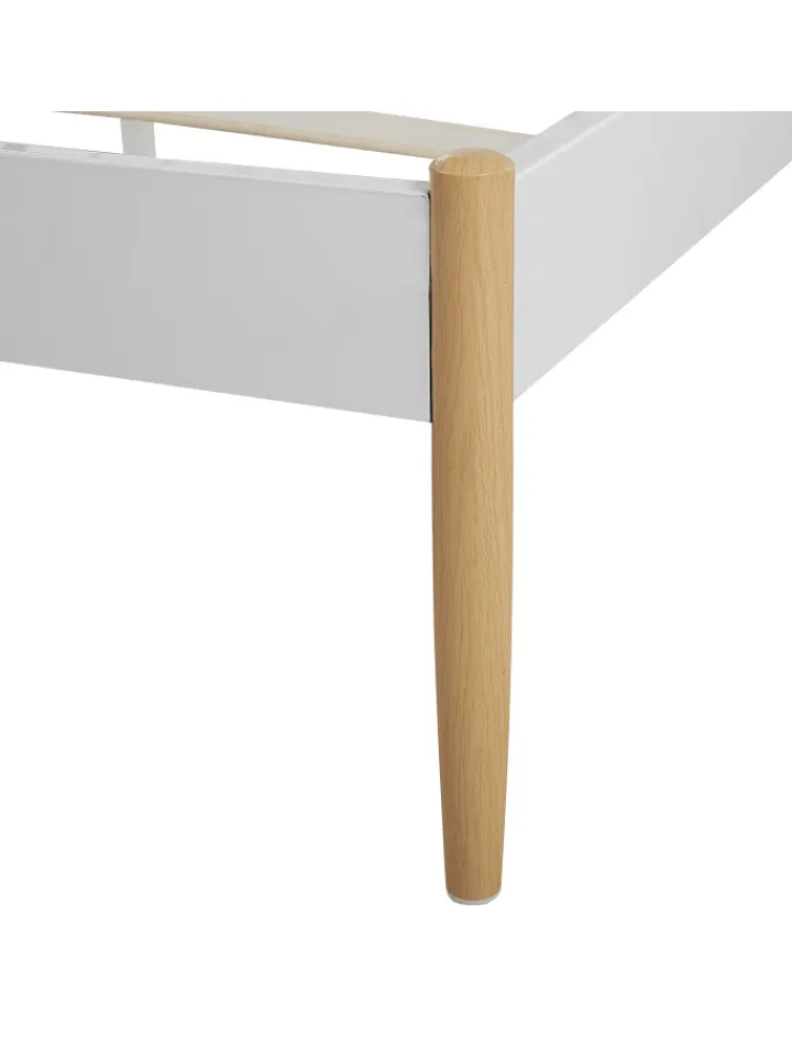 Beliani Betten & Matratzen<Doppelbett MAURS in Weiß/Braun - (W) 167 x (H) 100 x (L) 209 cm