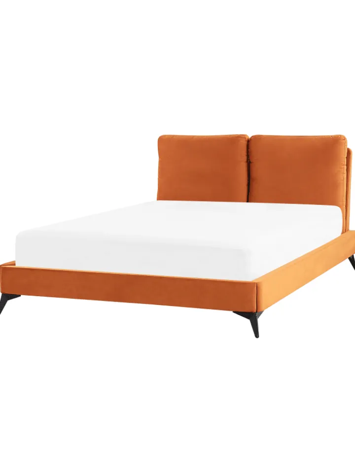 Beliani Betten & Matratzen<Doppelbett MELLE in Orange/Schwarz - (W) 156 x (H) 95 x (L) 233 cm