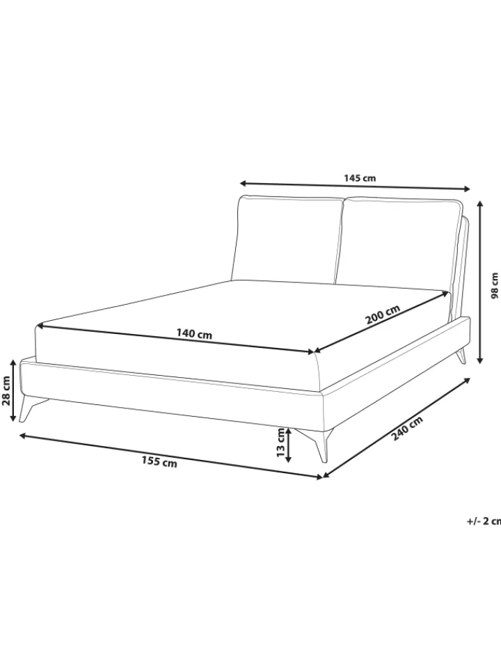 Beliani Betten & Matratzen<Doppelbett MELLE in Orange/Schwarz - (W) 156 x (H) 95 x (L) 233 cm
